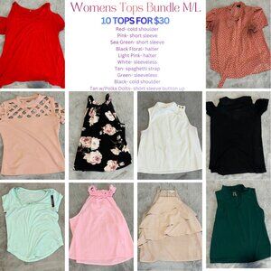 10 Womens M/L Tops Bundle